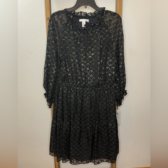 LONDON TIMES Clipped A-Line Dress - Picture 2 of 16